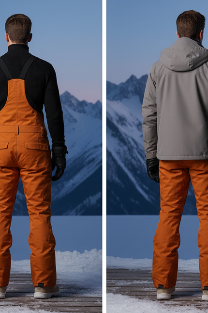 Pantalon De Ski Orange Bretelles Imperméable Chaud Homme - Polyester - vue 2