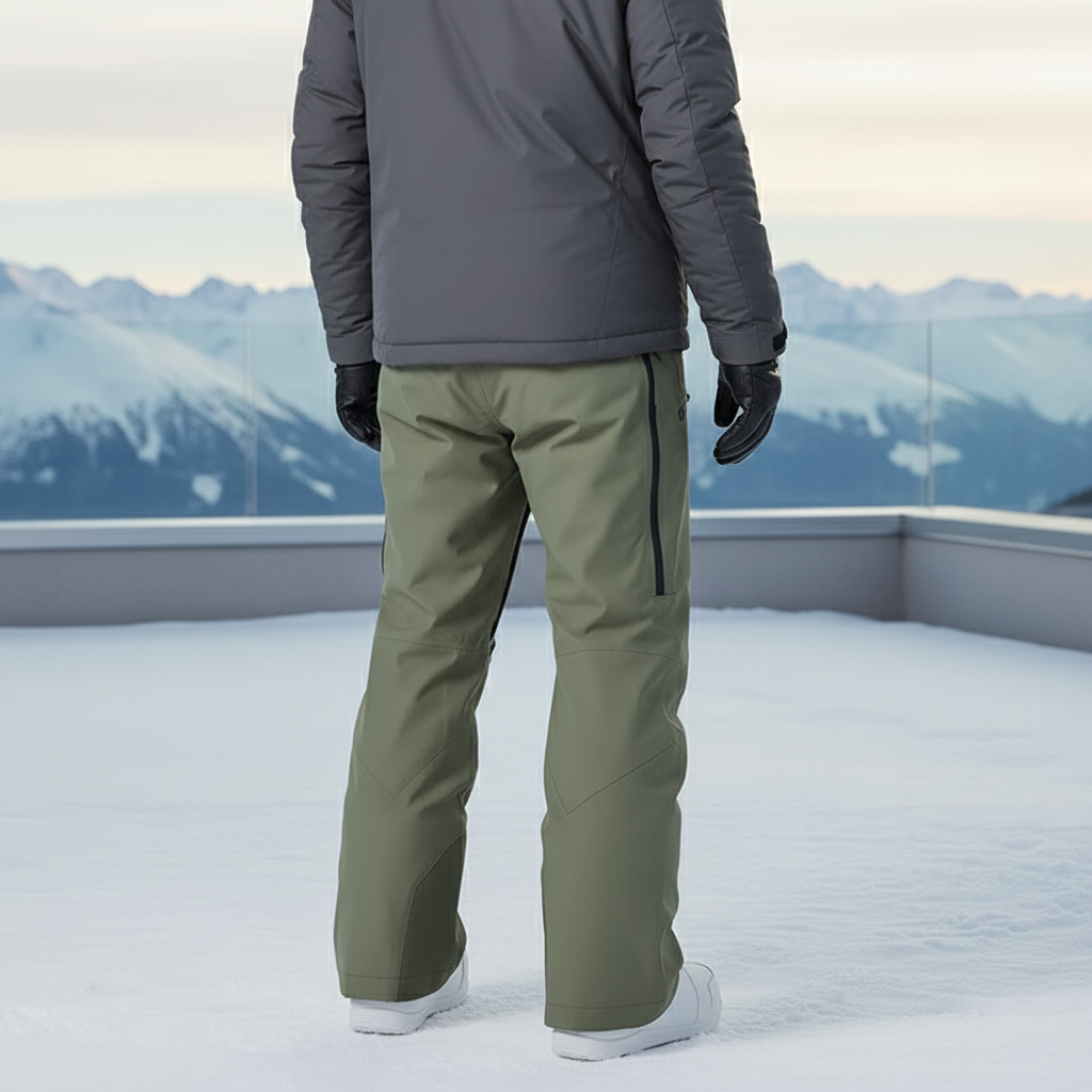 Pantalon De Ski Vert Kaki Imperméable Coupe Droite Homme - Polyester - vue 2