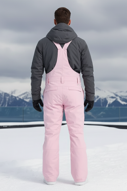 Pantalon De Ski Salopette Rose Ample Imperméable Unisexe - Polyester - vue 2