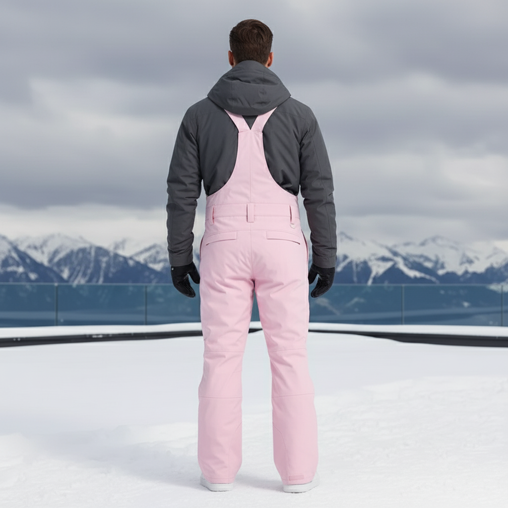 Pantalon De Ski Salopette Rose Ample Imperméable Unisexe - Polyester - vue 2