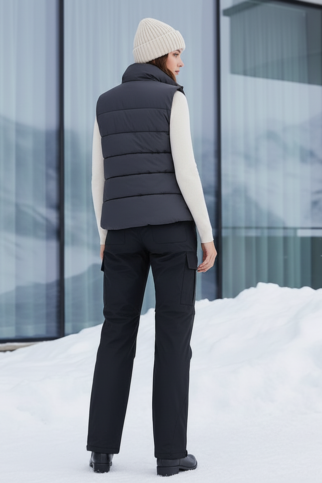 Pantalon De Ski Noir Cargo Imperméable Femme Chaud - Polyester - vue 2
