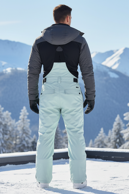 Pantalon De Ski Vert D'Eau Imperméable Bretelles Homme - Polyester - vue 2