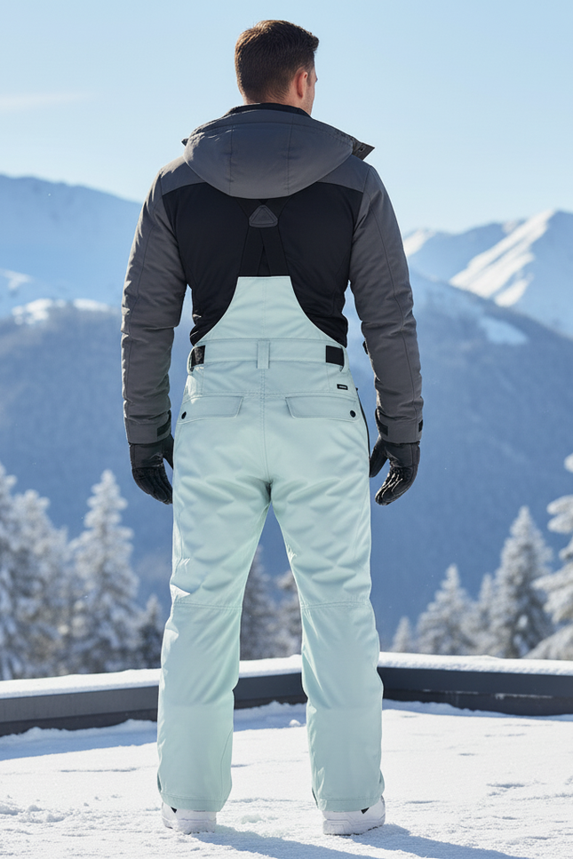 Pantalon De Ski Vert D'Eau Imperméable Bretelles Homme - Polyester - vue 2
