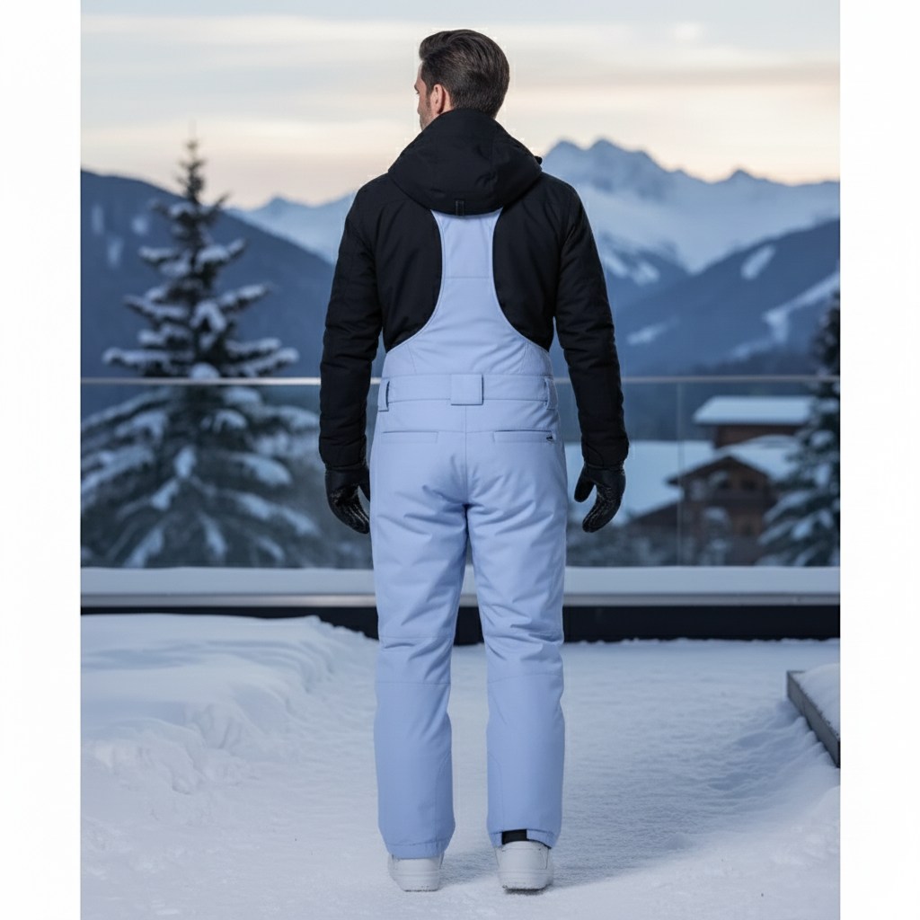 Pantalon De Ski Bleu Ciel Ample Bretelles Homme Hiver - Polyester - vue 2