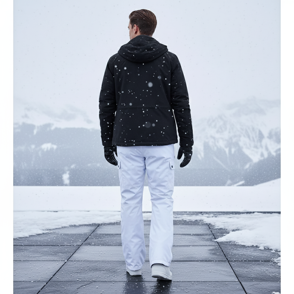Pantalon De Ski Blanc Imperméable Salopette Cargo Homme - Polyester - vue 2