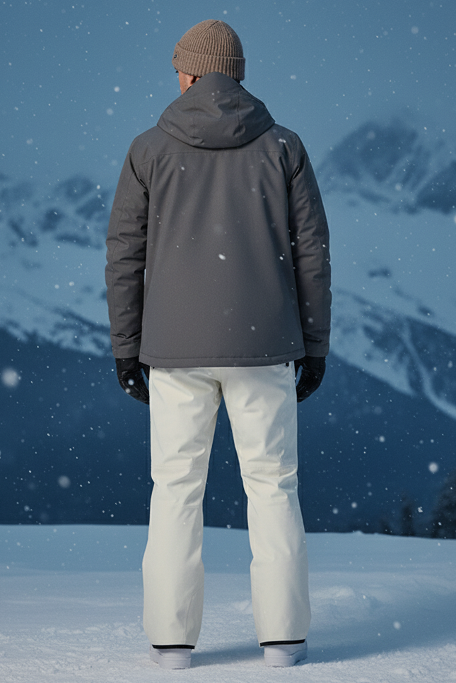 Pantalon De Ski Blanc Cassé Imperméable Coupe Droite - Polyester - vue 2