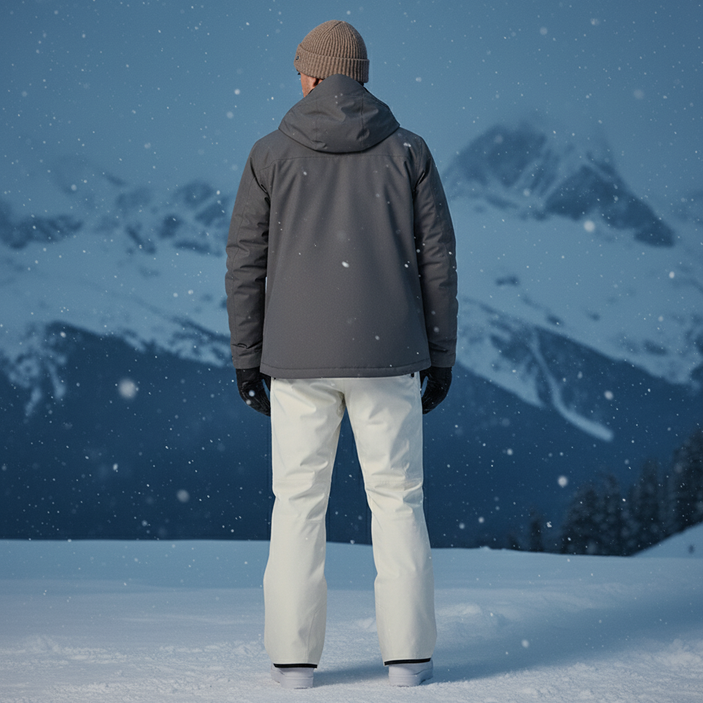 Pantalon De Ski Blanc Cassé Imperméable Coupe Droite - Polyester - vue 2