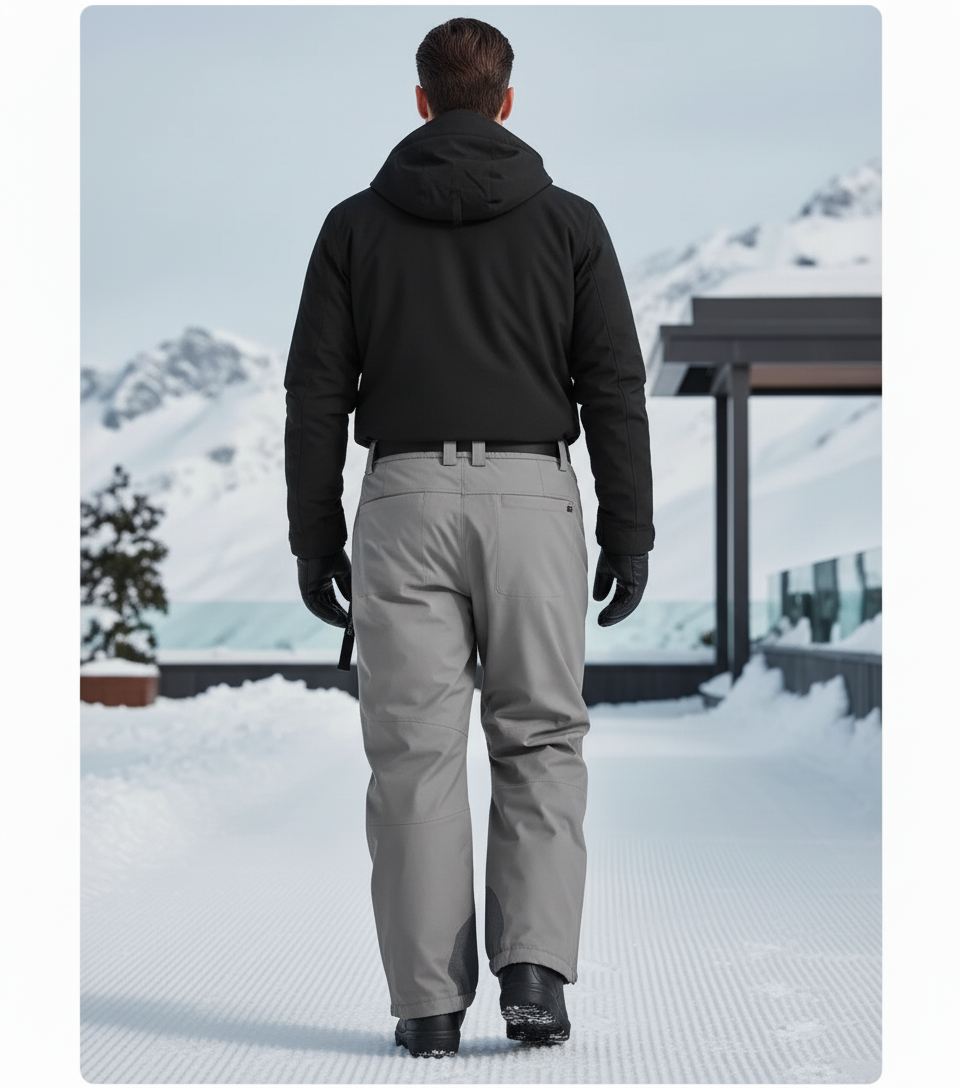 Pantalon De Ski Gris Imperméable Respirant Ample Homme - Polyester - vue 2