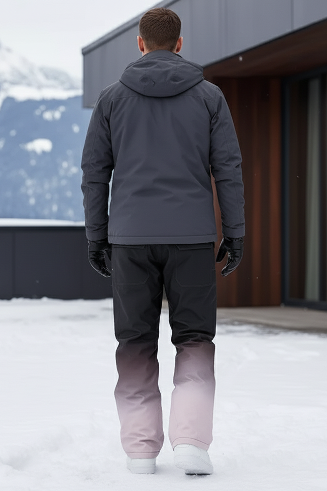 Pantalon De Ski Dégradé Noir Rose Imperméable Cargo Homme - Multicolore Polyester - vue 2