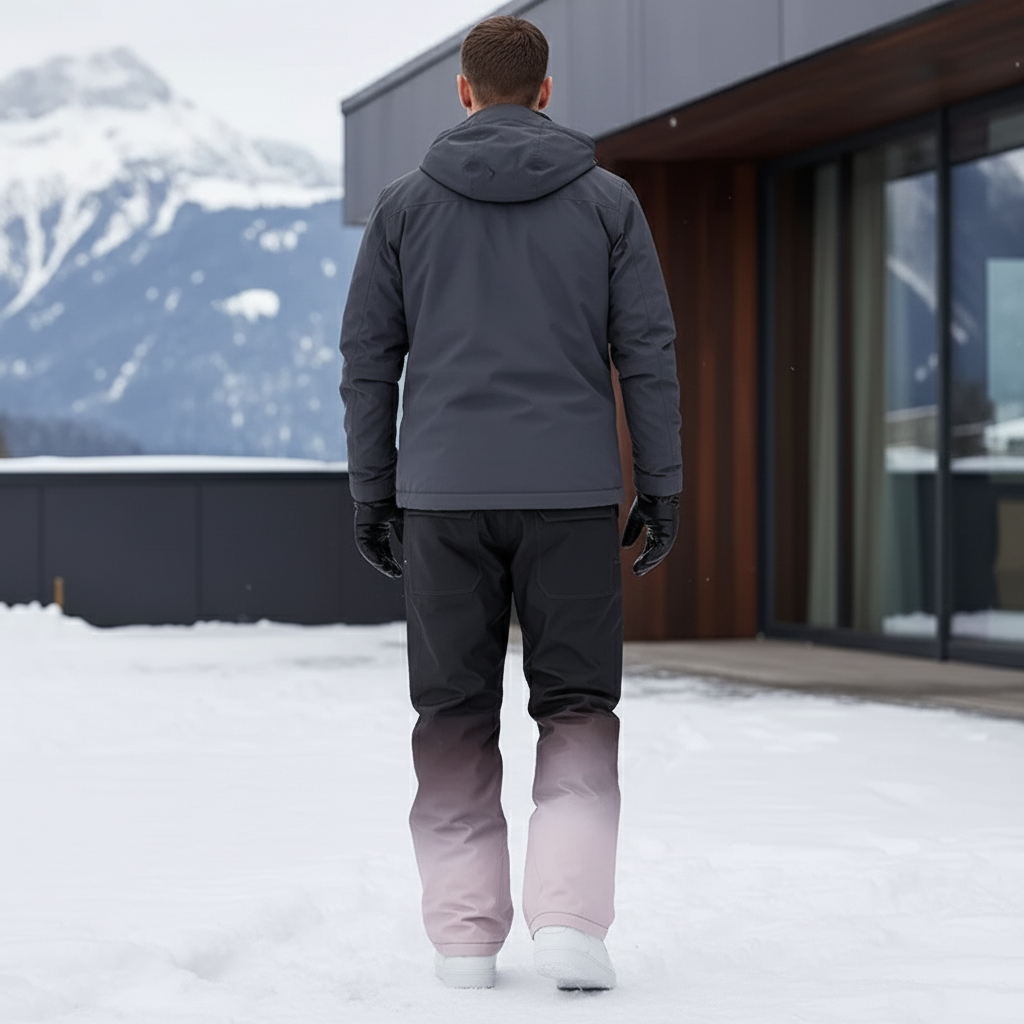 Pantalon De Ski Dégradé Noir Rose Imperméable Cargo Homme - Multicolore Polyester - vue 2