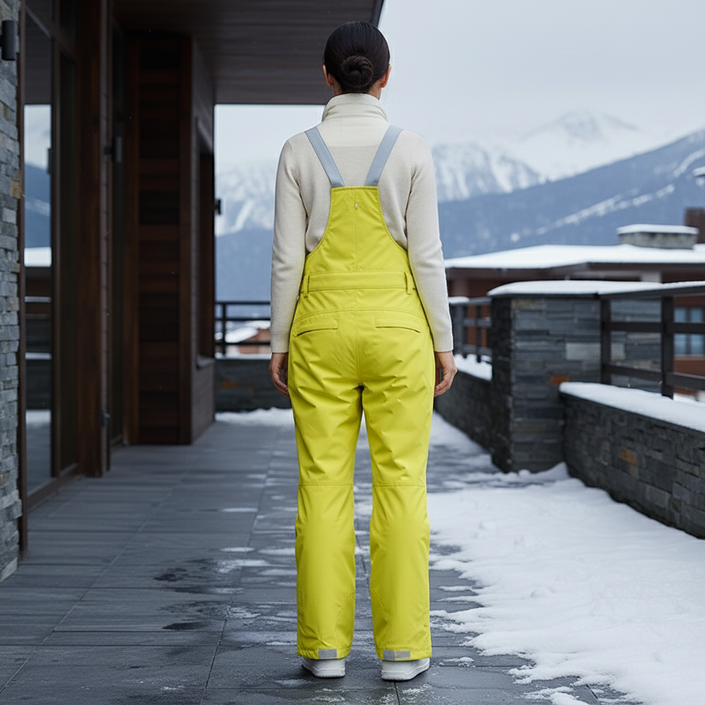 Pantalon De Ski Jaune Bicolore Ample Imperméable Unisexe - Polyester - vue 2