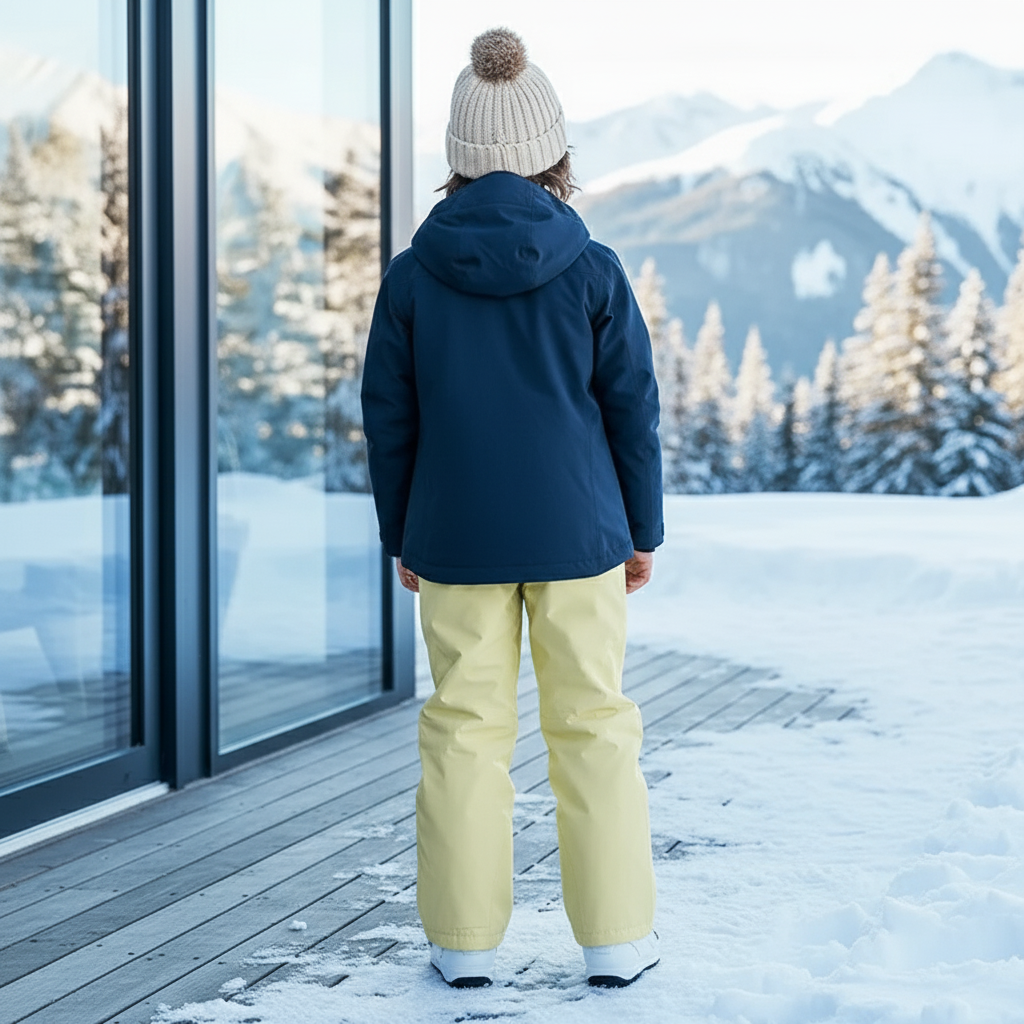 Pantalon De Ski Jaune Enfant Imperméable Coupe Droite Hiver - Polyester - vue 2
