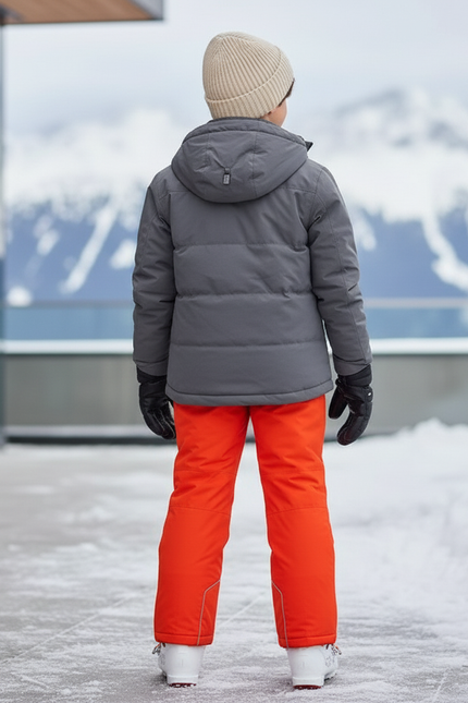 Pantalon De Ski Orange Imperméable Bretelles Enfant Hiver - Polyester - vue 2