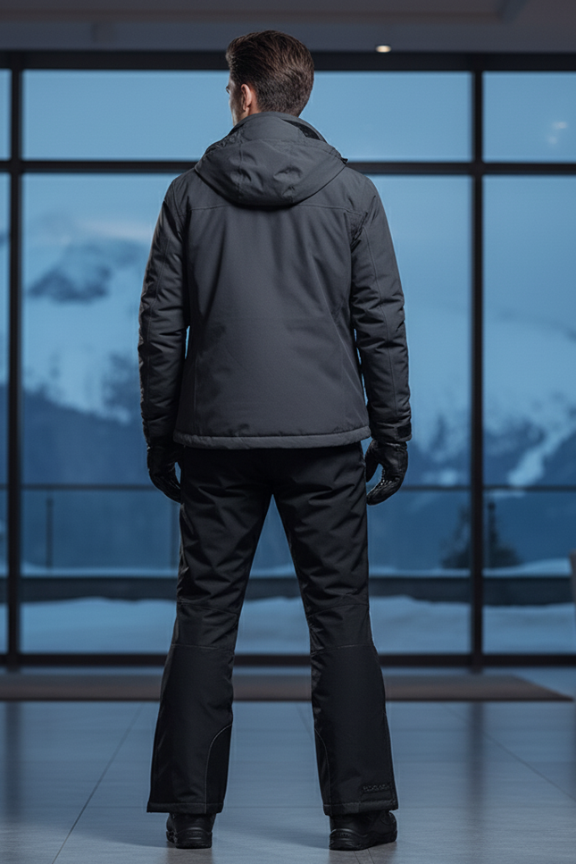 Pantalon De Ski Noir Imperméable Homme Bicolore Coupe Droite - Polyester - vue 2