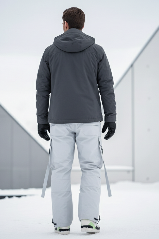 Pantalon De Ski Gris Clair Cargo Ample Imperméable Homme - Polyester - vue 2