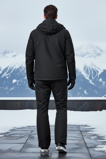 Pantalon De Ski Noir Imperméable Coupe-Vent Bretelles Homme - Polyester - vue 2