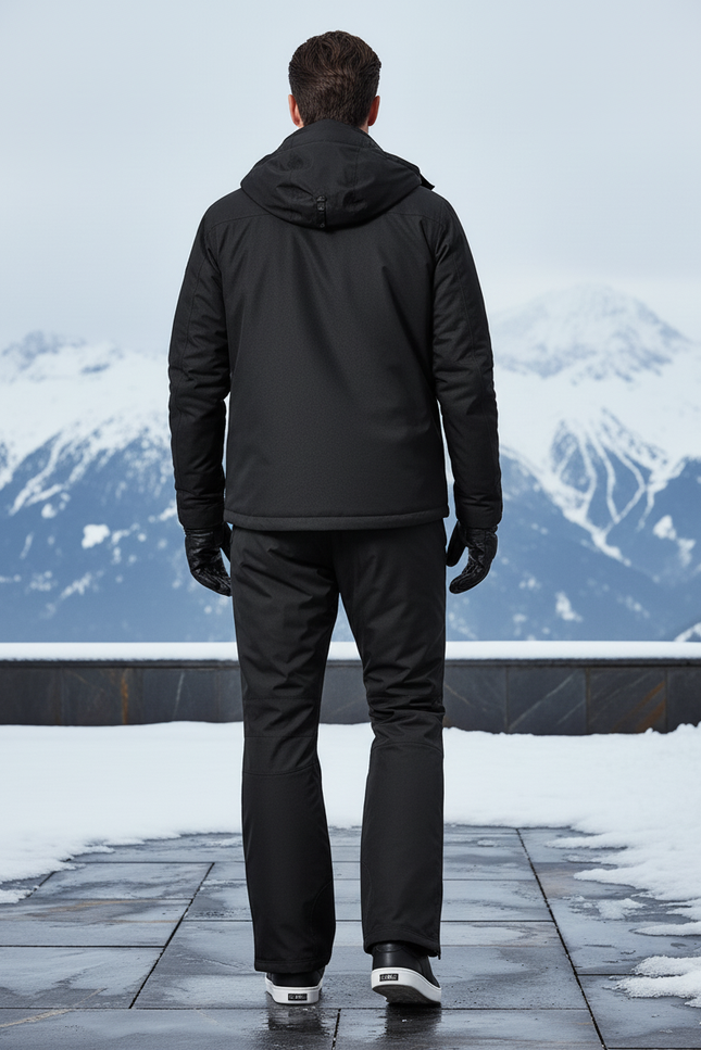 Pantalon De Ski Noir Imperméable Coupe-Vent Bretelles Homme - Polyester - vue 2
