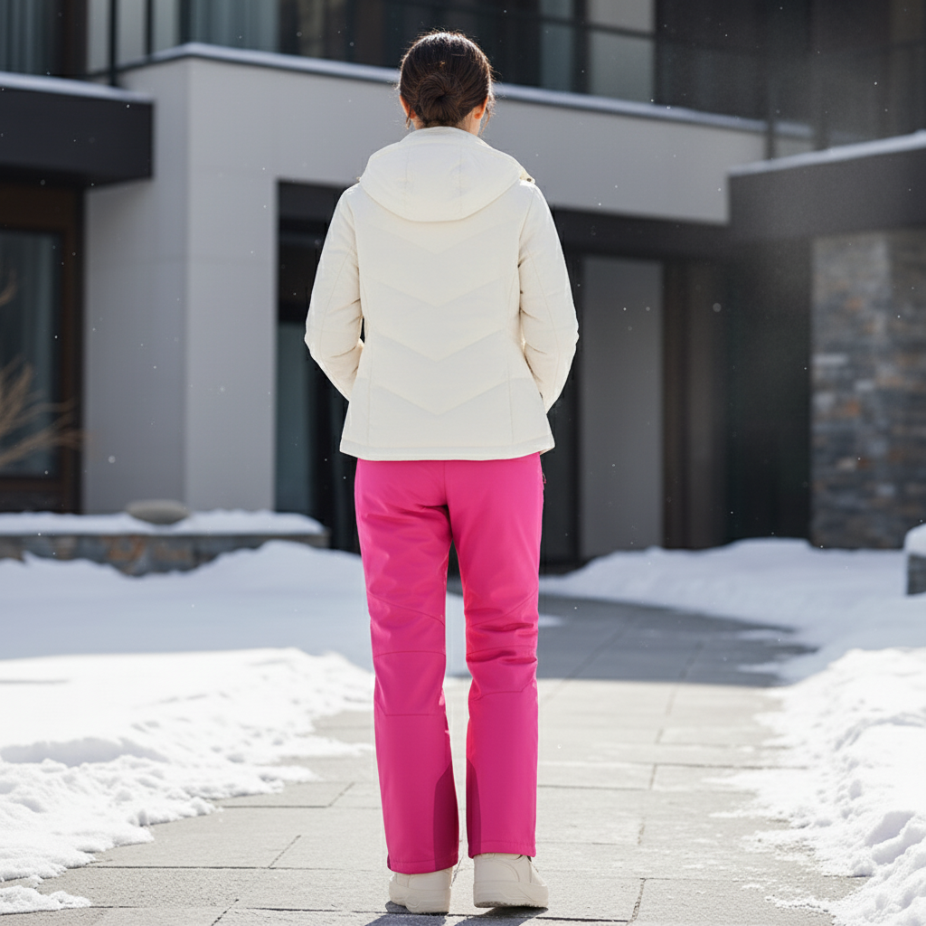 Pantalon De Ski Rose Vif Imperméable Coupe Droite Femme - Polyester - vue 2
