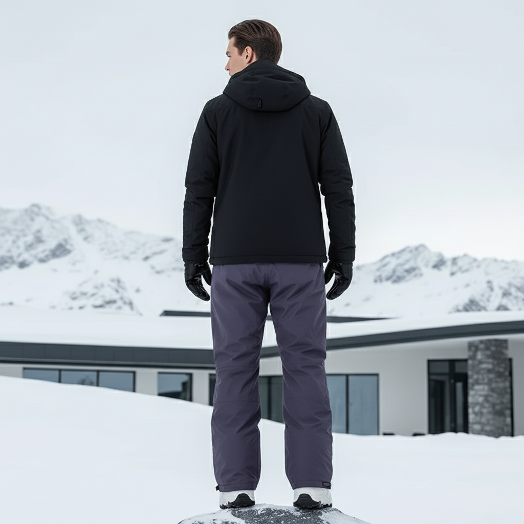 Pantalon De Ski Gris Foncé Imperméable Cargo Homme - Polyester - vue 2