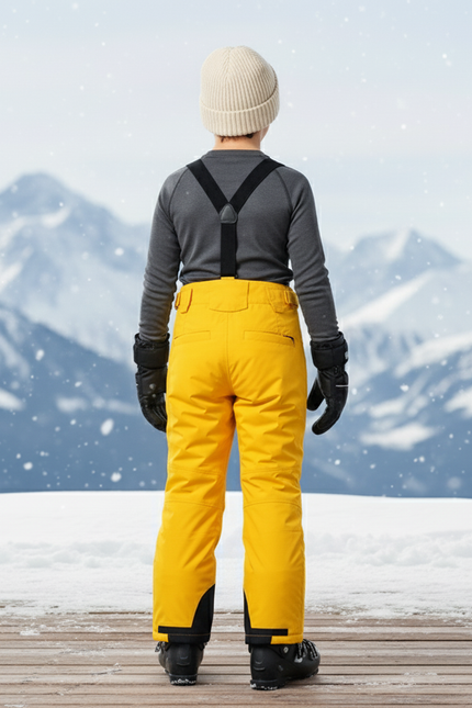 Pantalon De Ski Jaune Enfant Bretelles Imperméable Chaud - Polyester - vue 2