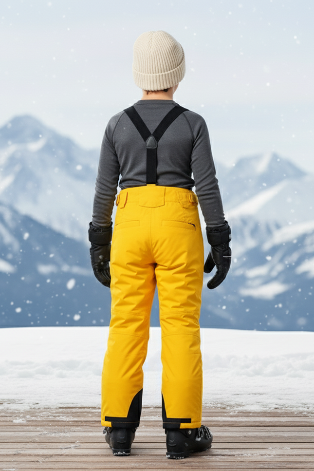 Pantalon De Ski Jaune Enfant Bretelles Imperméable Chaud - Polyester - vue 2