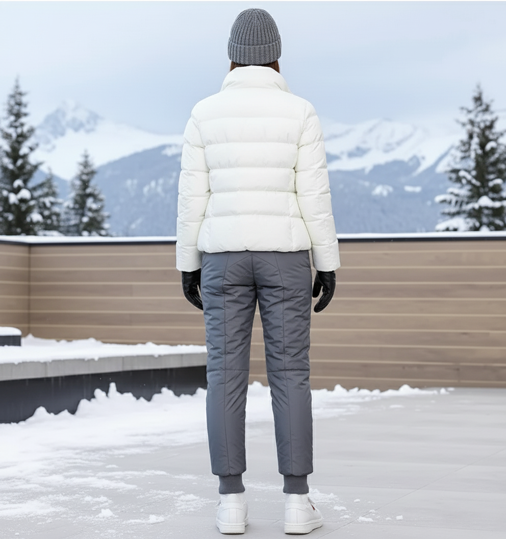 Pantalon De Ski Gris Matelassé Imperméable Femme Chaud - Polyester - vue 2