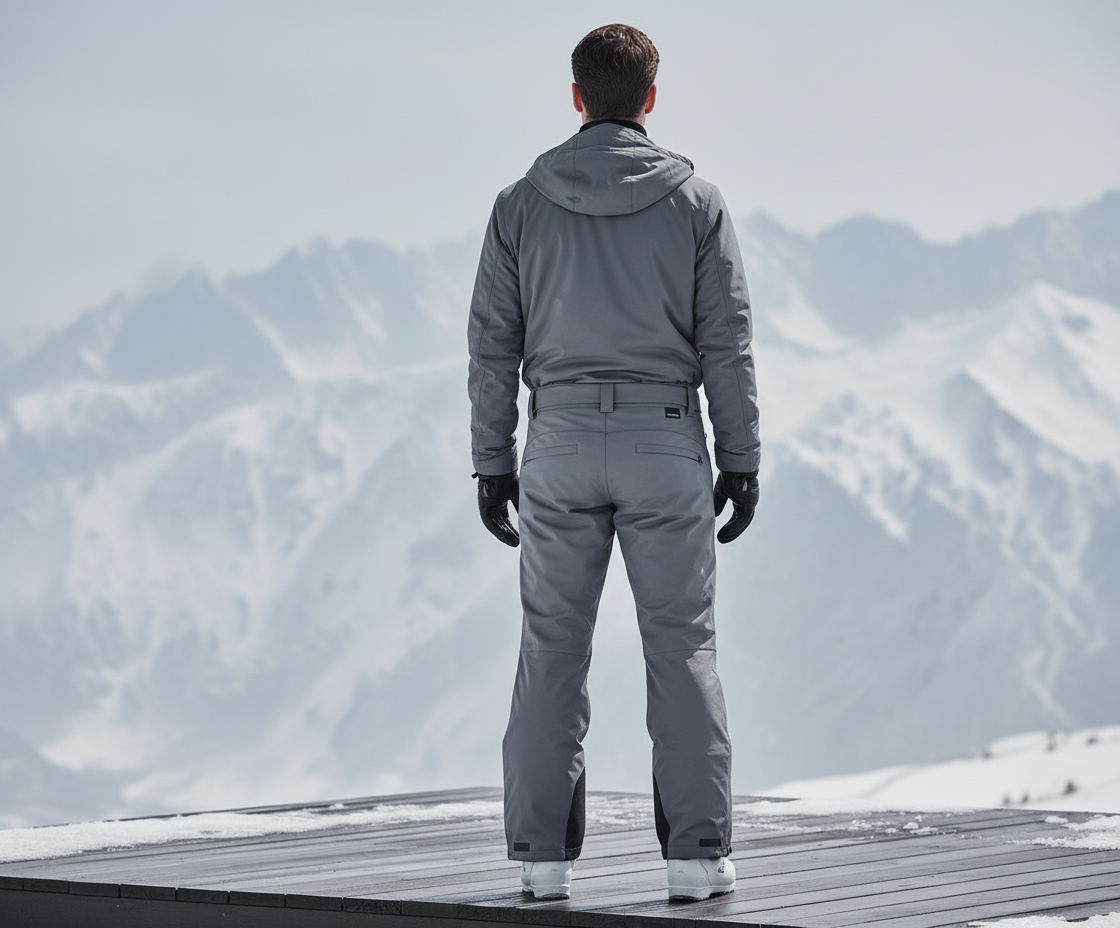 Pantalon De Ski Gris Ample Imperméable Résistant Homme - Polyester - vue 2