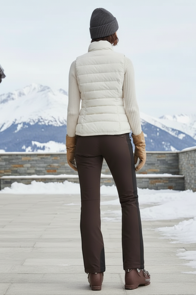 Pantalon De Ski Pres Du Corps - Marron Polyester - vue 2