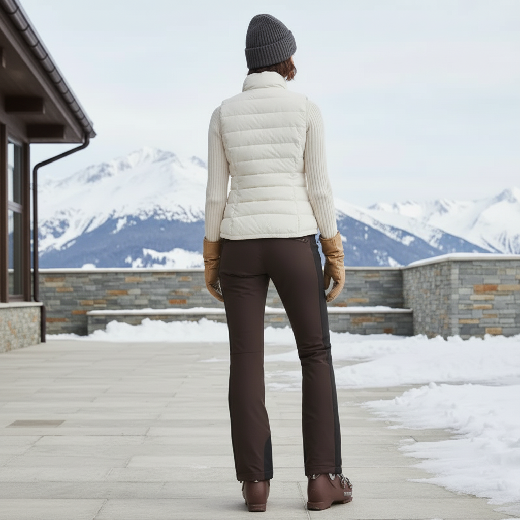 Pantalon De Ski Pres Du Corps - Marron Polyester - vue 2