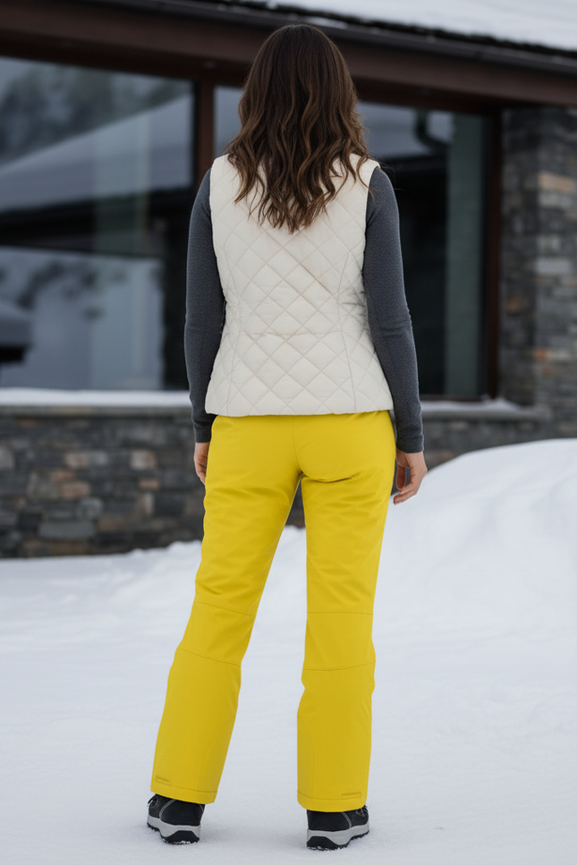 Pantalon De Ski Jaune Imperméable Chaud Femme Hiver - Polyester - vue 2