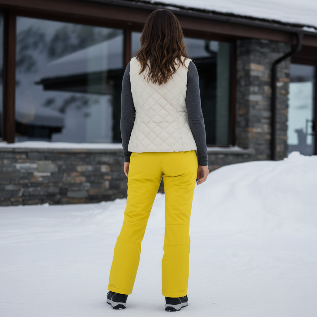 Pantalon De Ski Jaune Imperméable Chaud Femme Hiver - Polyester - vue 2