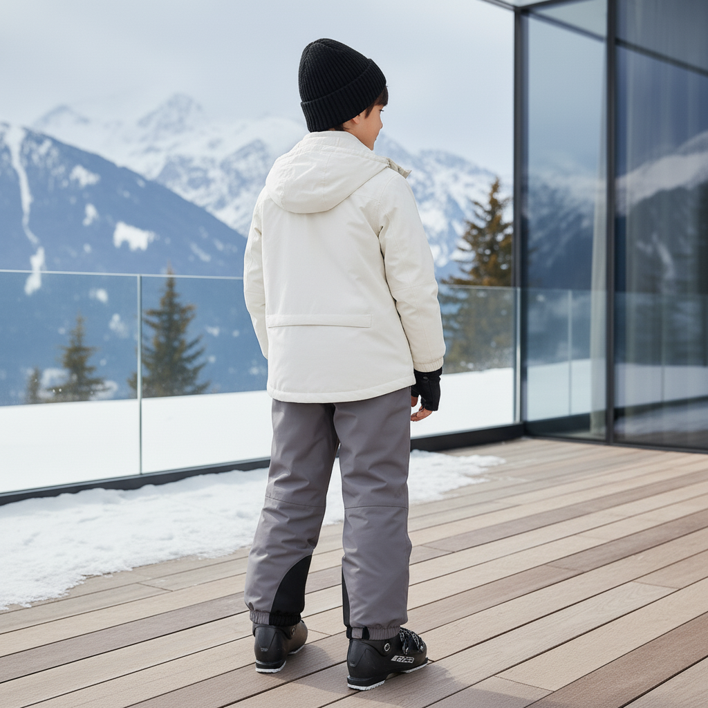 Pantalon De Ski Gris Imperméable Chaud Enfant Hiver - Polyester - vue 2