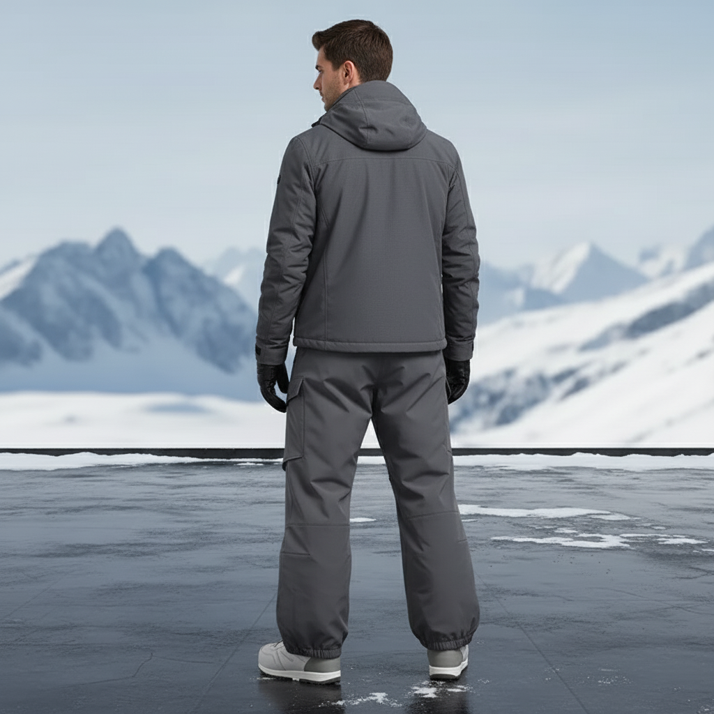 Pantalon De Ski Gris Ample Cargo Imperméable Homme - Polyester - vue 2