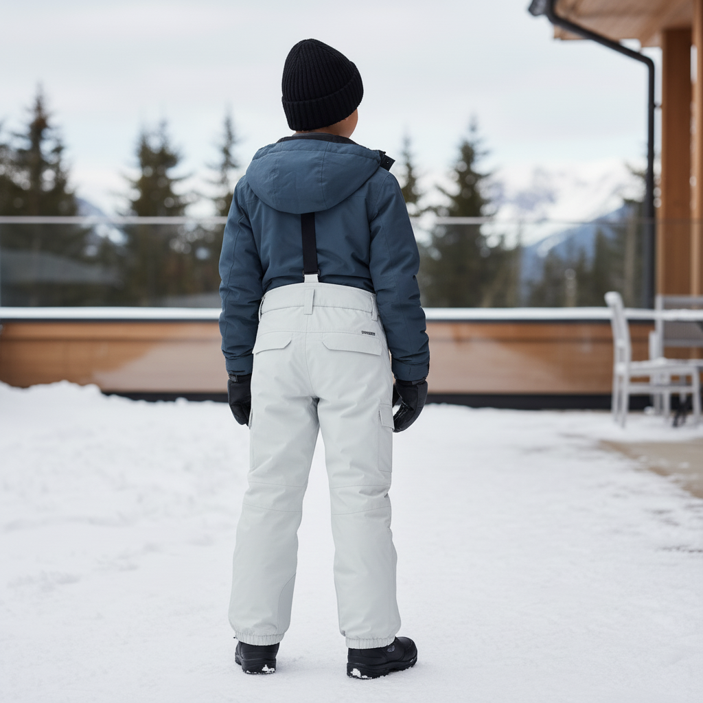 Pantalon De Ski Gris Clair Ample Imperméable Cargo - Polyester - vue 2