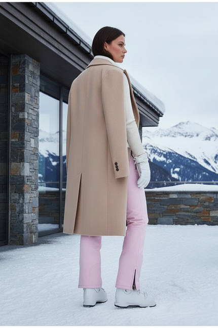 Pantalon De Ski Rose Pâle Imperméable Ajusté Hiver Femme - Polyester - vue 2