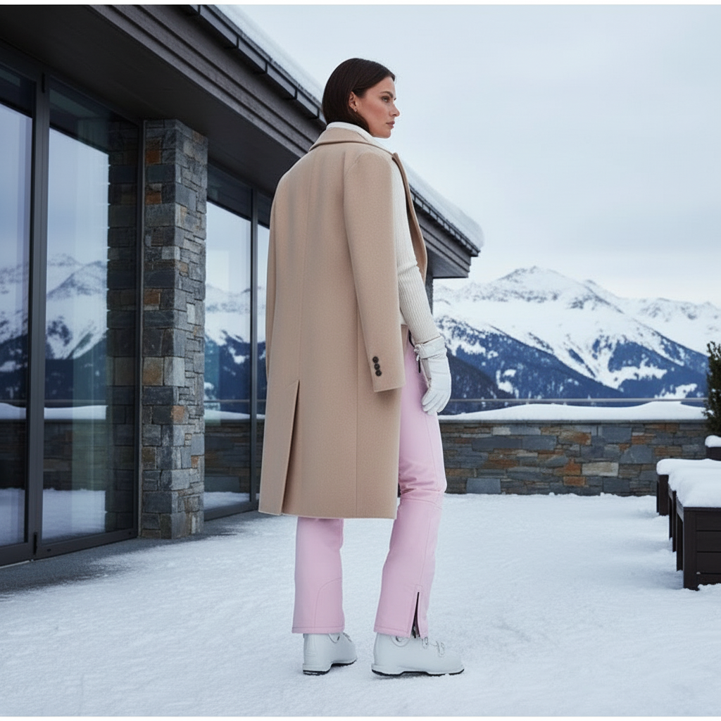 Pantalon De Ski Rose Pâle Imperméable Ajusté Hiver Femme - Polyester - vue 2