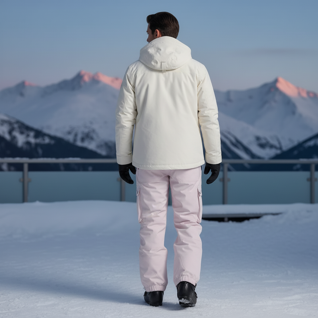 Pantalon De Ski Rose Pâle Imperméable Cargo Ample Durable - Polyester - vue 2