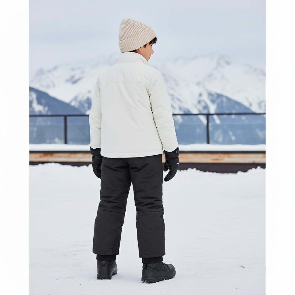 Pantalon De Ski Noir Matelassé Épais Imperméable Enfant - Polyester - vue 2