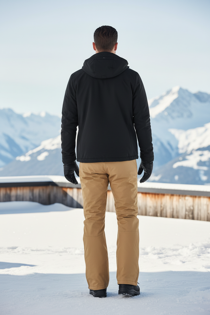 Pantalon De Ski Homme Kaki Imperméable Randonnée Hiver - Beige Polyester - vue 2