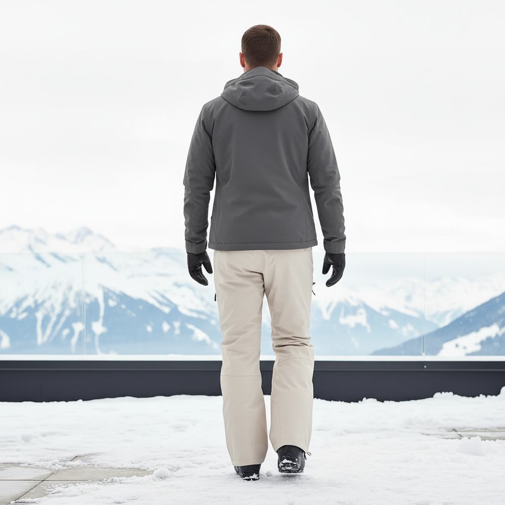 Pantalon De Ski Beige Coupe Droite Imperméable Homme - Polyester - vue 2