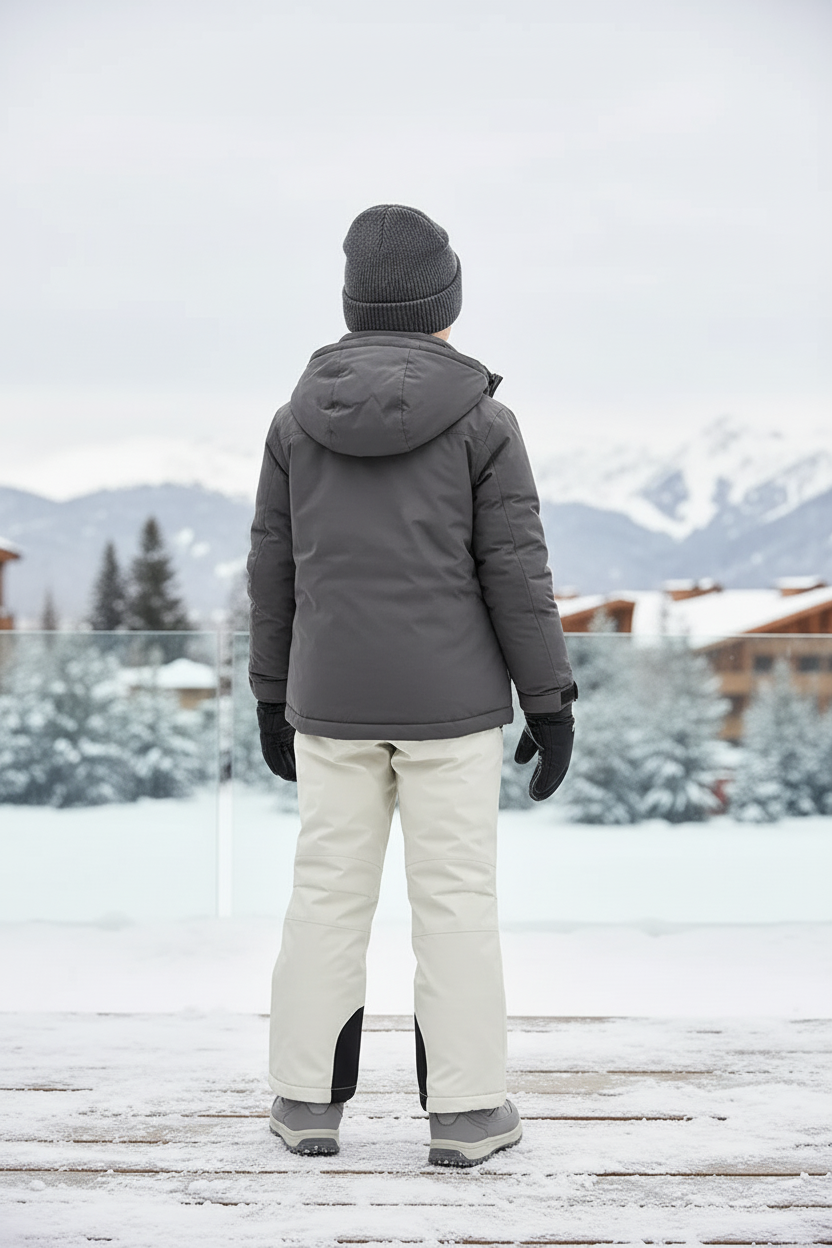 Pantalon De Ski Enfant Beige Imperméable Bretelles - Polyester - vue 2