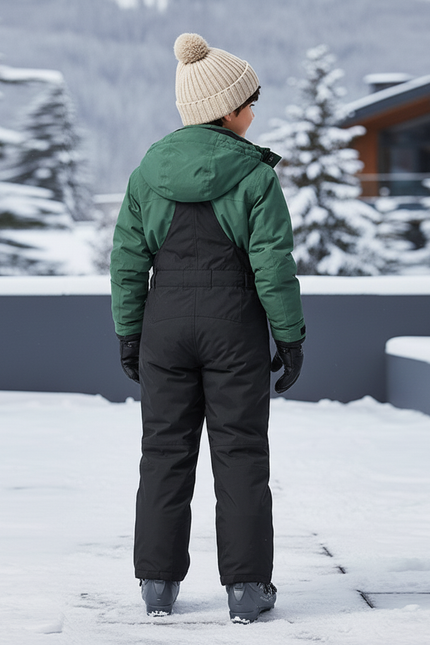 Pantalon De Ski Noir Salopette Enfant Imperméable Hiver - Polyester - vue 2