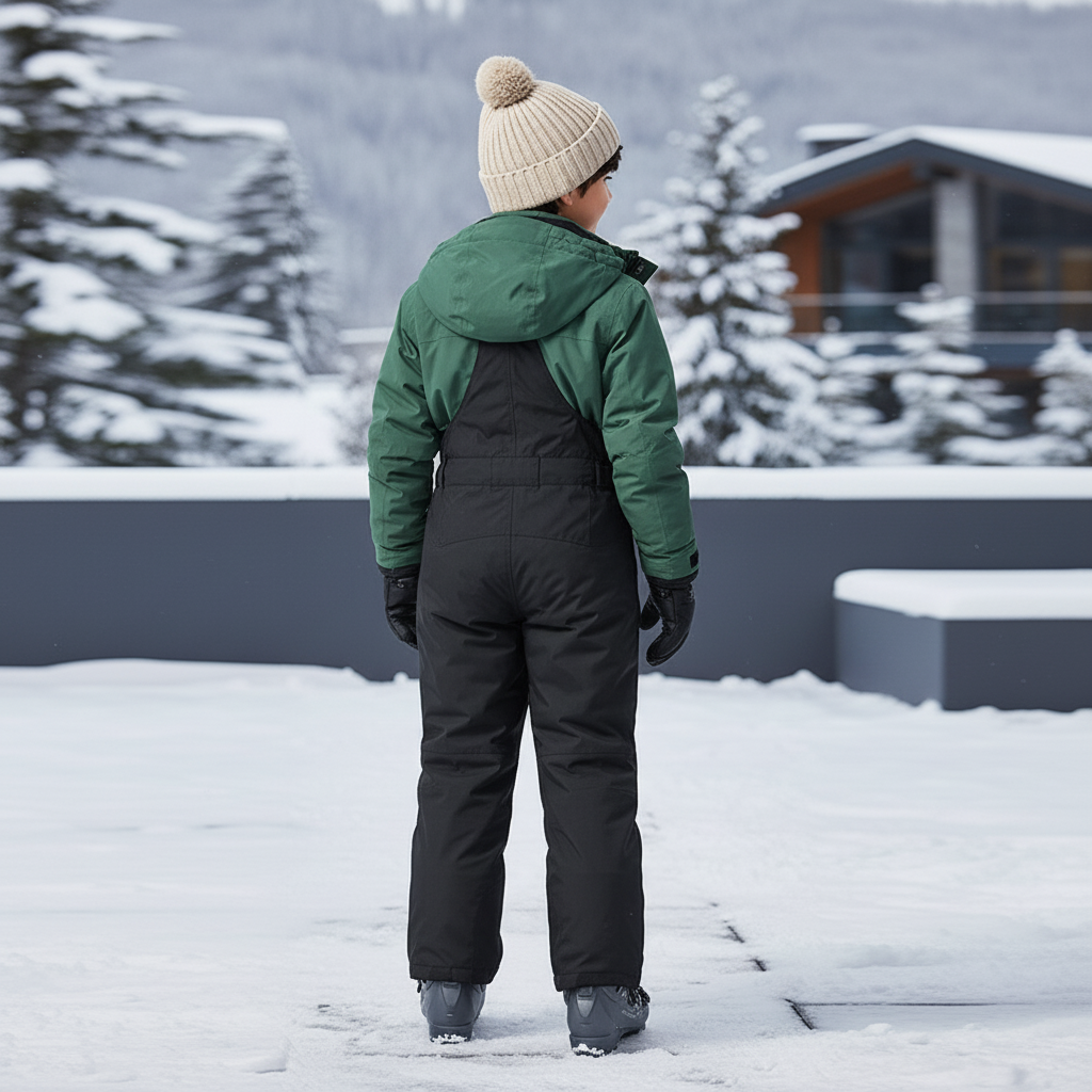 Pantalon De Ski Noir Salopette Enfant Imperméable Hiver - Polyester - vue 2