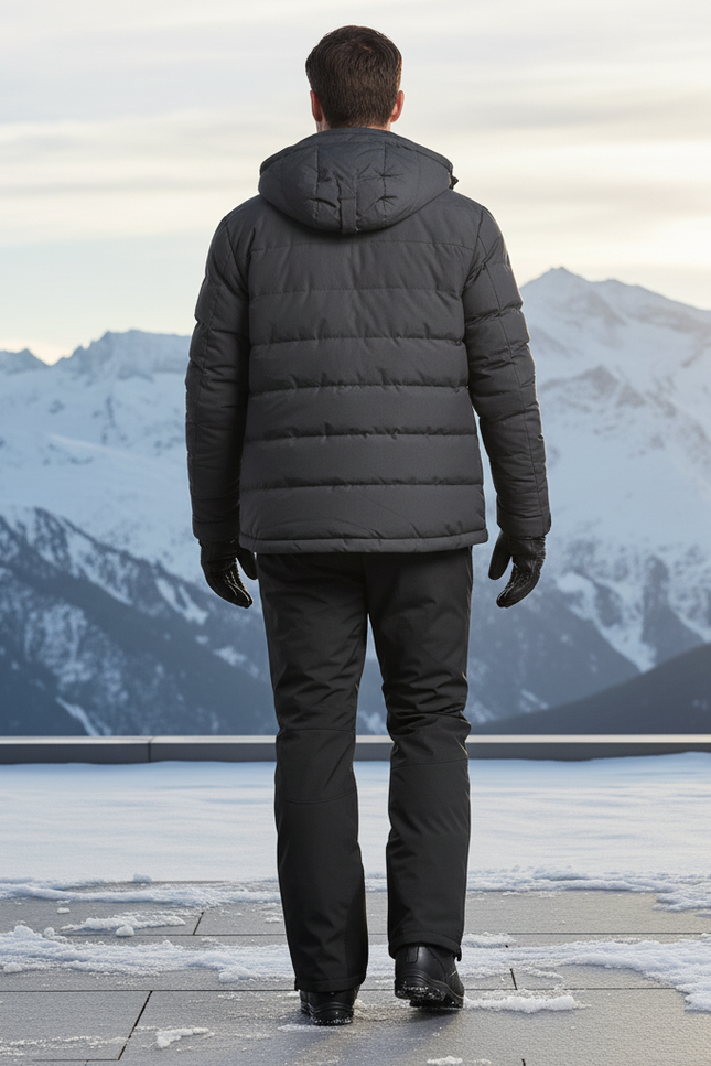 Pantalon De Ski Noir Homme Imperméable Coupe Droite - Polyester - vue 2