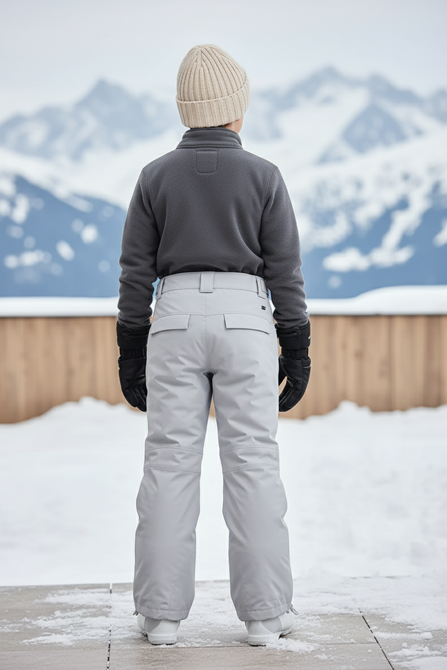 Pantalon De Ski Gris Clair Imperméable Enfant Coupe Droite - Polyester - vue 2