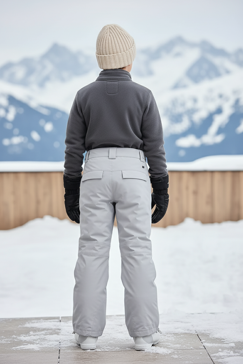 Pantalon De Ski Gris Clair Imperméable Enfant Coupe Droite - Polyester - vue 2