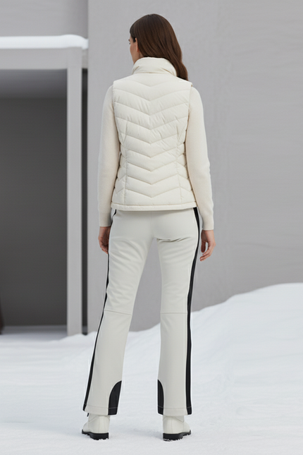 Pantalon De Ski Blanc Cassé Coupe Droite Élégant - Beige Polyester - vue 2