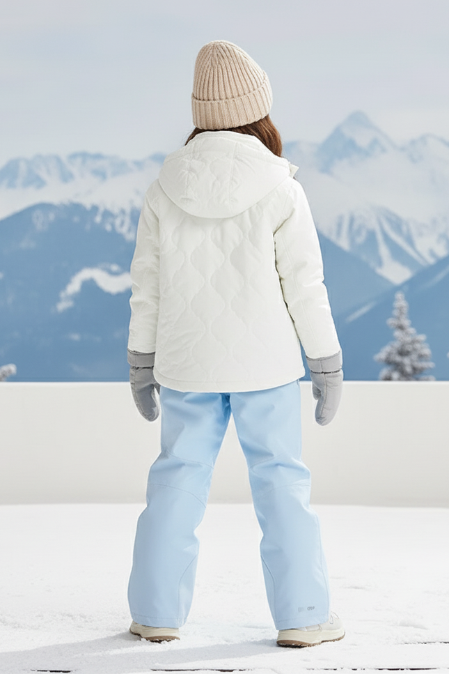 Pantalon De Ski Enfant Bleu Ciel Imperméable Chaud - Polyester - vue 2