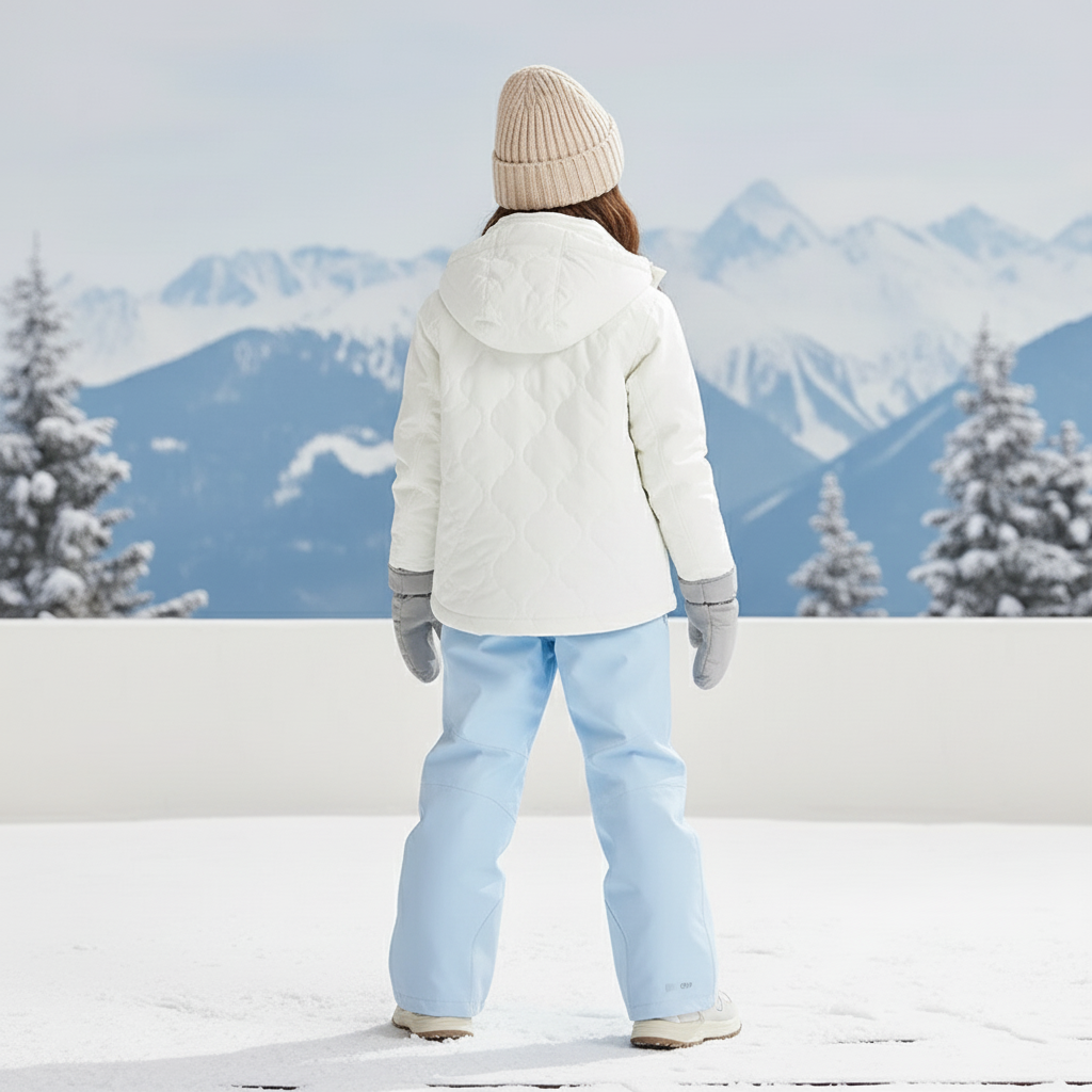 Pantalon De Ski Enfant Bleu Ciel Imperméable Chaud - Polyester - vue 2