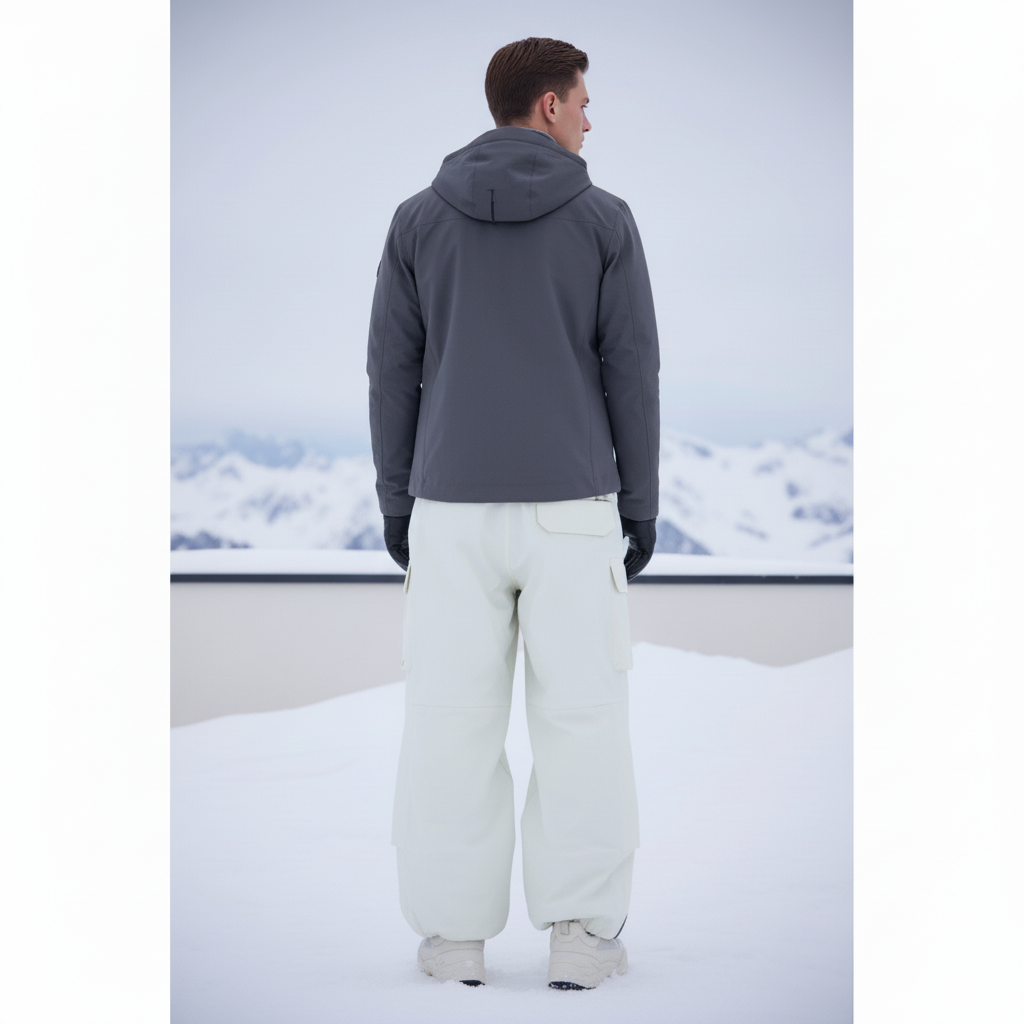 Pantalon De Ski Ample Beige Imperméable Cargo Homme - Polyester - vue 2